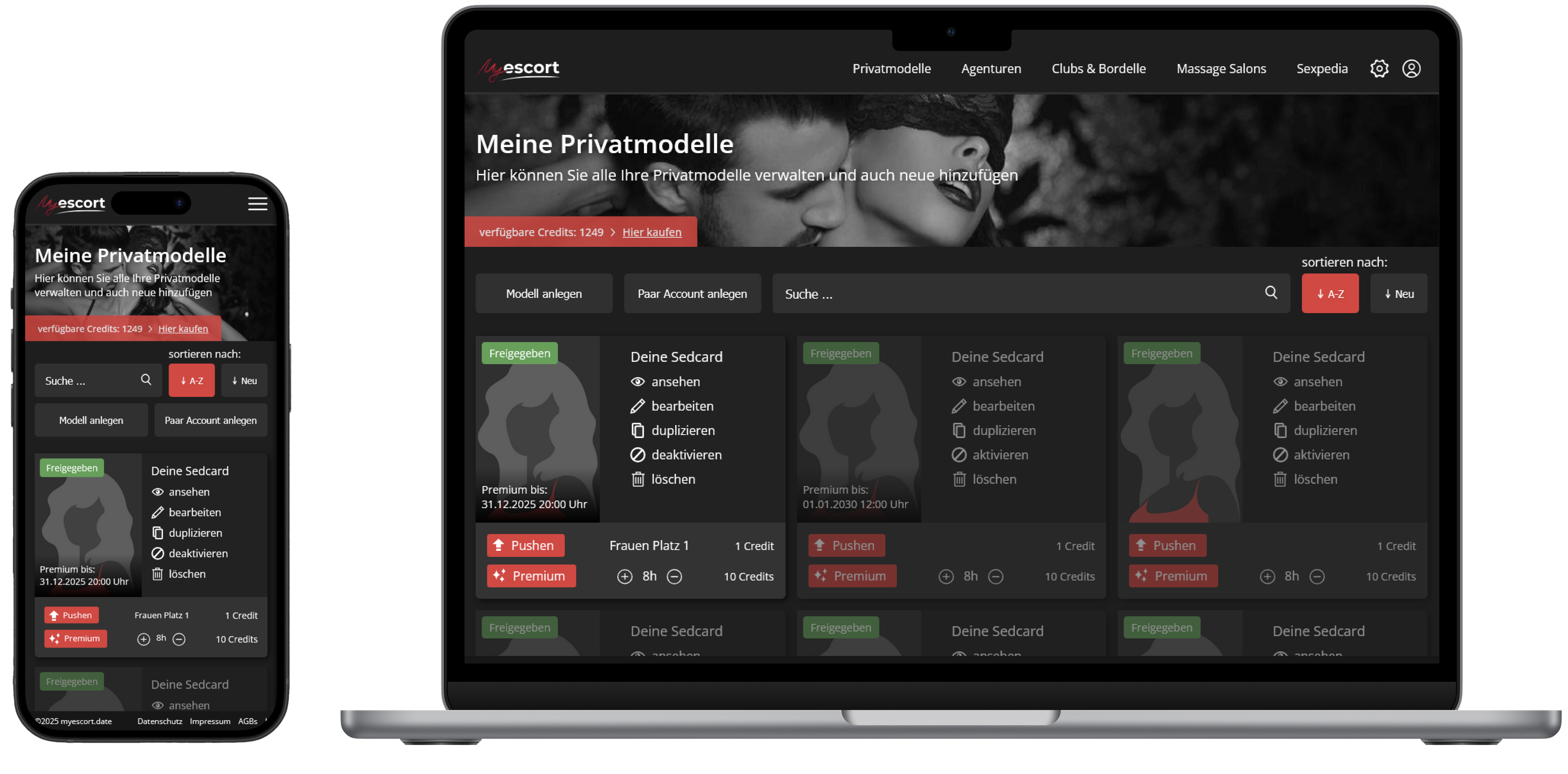 Dashboard für Advertisor, sowohl auf dem Desktop als auch unterwegs vom Smartphone